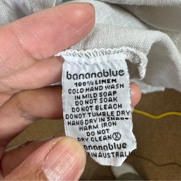 Banana Blue Gray Linen Asymmetrical Tank Dress Made in Australia Size S - Picture 8 of 16